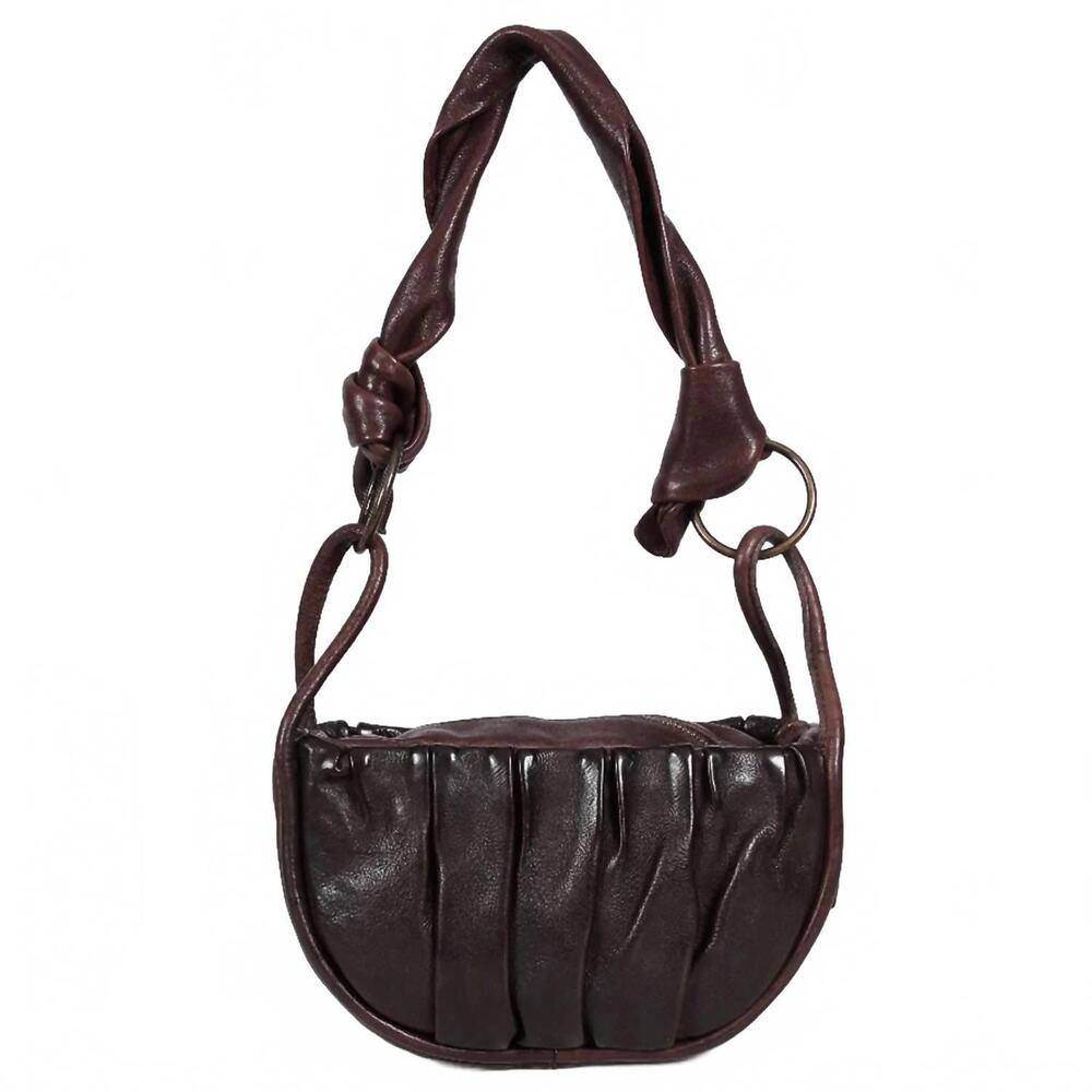 NEW NEVER MIND women's leather handbag in dark brown